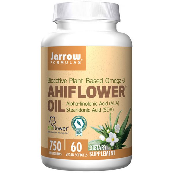 Ahiflower Oil, Plant Based Omega-3, 60 Vegan Softgels, Jarrow Formulas