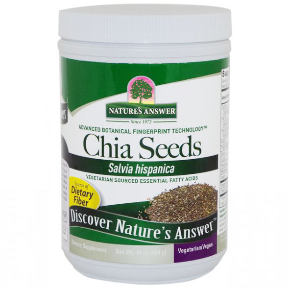 Chia Seeds, Rich in Omega-3 & Dietary Fiber, 16 oz, Nature's Answer