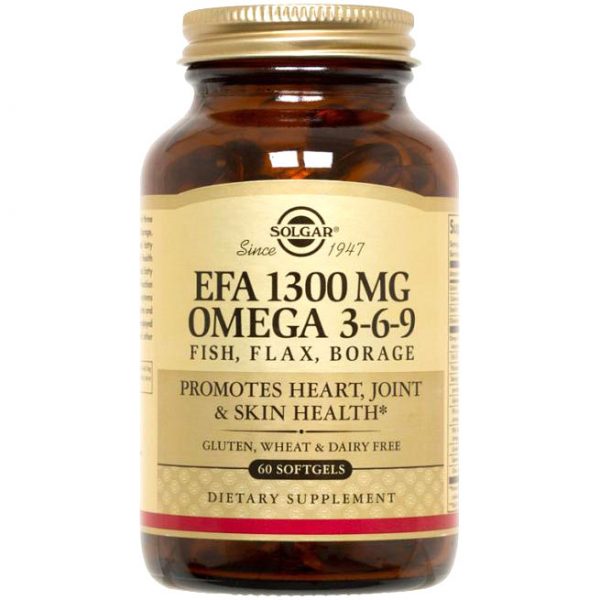EFA 1300 mg Omega 3-6-9, 120 Softgels, Solgar