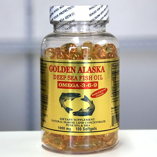 Golden Alaska Deep Sea Fish Oil Omega-3-6-9 1000 mg, 100 Softgels, A.C. Commodity Inc