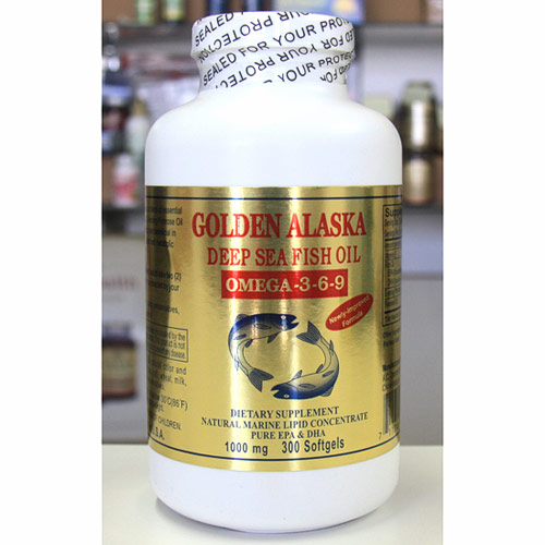 Golden Alaska Deep Sea Fish Oil Omega-3-6-9 1000 mg, 300 Softgels, A.C. Commodity Inc
