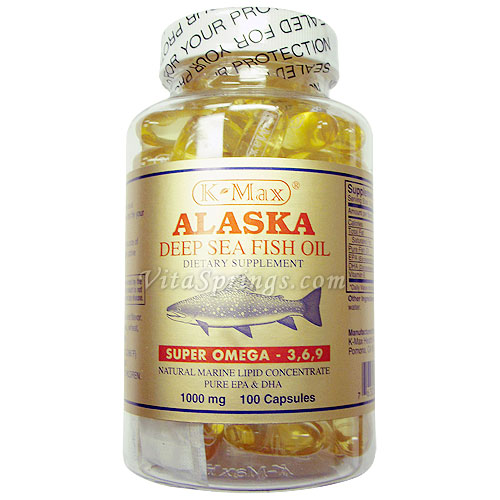 K-Max Alaska Deep Sea Fish Oil Super Omega-3, 1000 mg, 100 Softgels