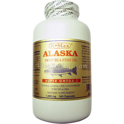 K-Max Alaska Deep Sea Fish Oil Super Omega-3, 1000 mg, 300 Softgels
