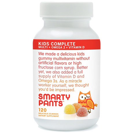 Kids Complete Gummy Vitamins (Multivitamin + Omega 3 + Vitamin D), 120 Gummies, SmartyPants Vitamins