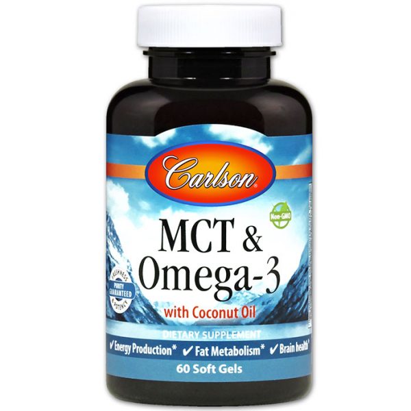 MCT & Omega-3, Fish Oil with Coconut Oil, 60 Soft Gels, Carlson Labs
