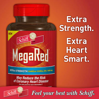 MegaRed Extra Strength Omega-3 Krill Oil 500 mg, 80 Softgels, Schiff