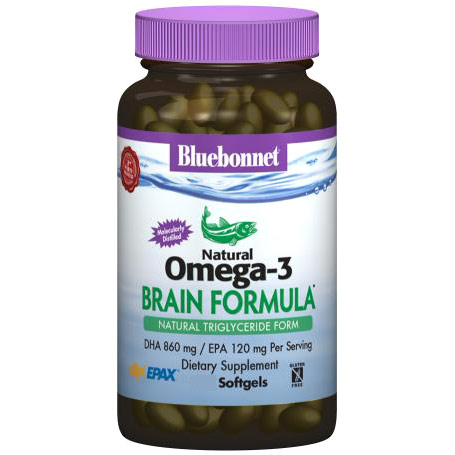 Natural Omega-3 Brain Formula, 120 Softgels, Bluebonnet Nutrition