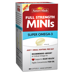 Nature Made Full Strength Minis Super Omega-3, 60 Small Softgels