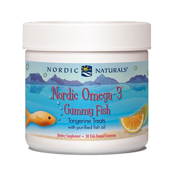 Nordic Omega-3 Gummy Fish, Chewable Fish Oil Tangerine, 30 Gummies, Nordic Naturals