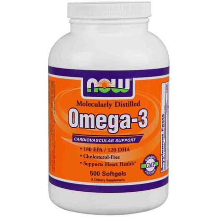 Omega-3 Fish Oil Concentrate 1000 mg, Value Size, 500 Softgels, NOW Foods