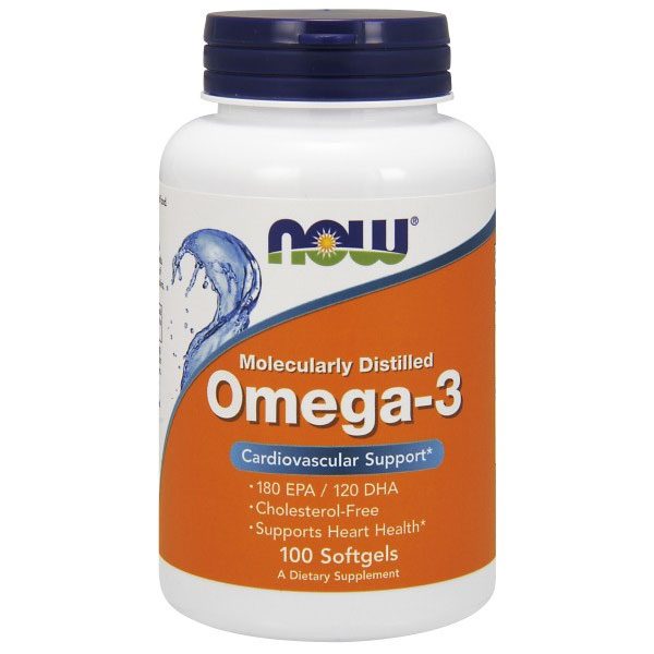 Omega-3 Fish Oil Concentrate, Molecularly Distilled, 100 Softgels, NOW Foods