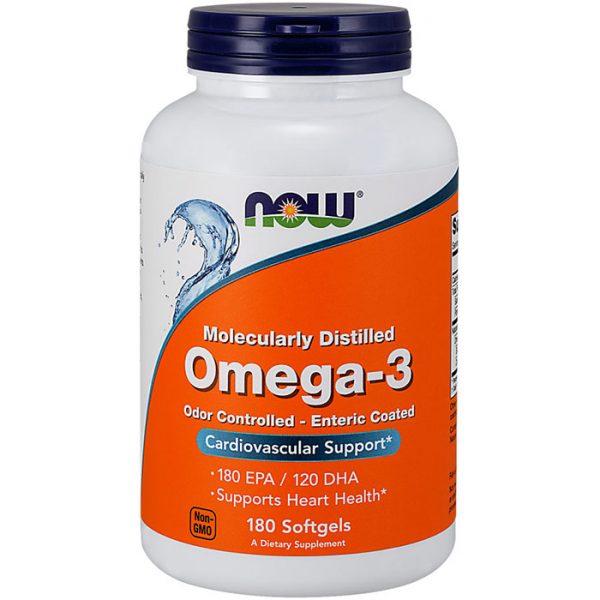 Omega-3 Moleculary Distilled, 180 Softgels, NOW Foods