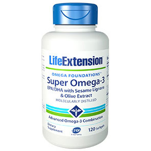 Super Omega-3 EPA/DHA with Sesame Lignans & Olive Fruit Extract, 120 Softgels, Life Extension