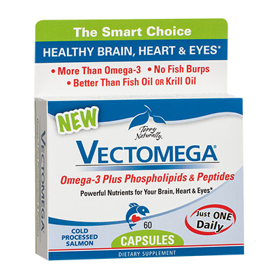 Terry Naturally Vectomega Caps, Omega-3 Plus Phospholipids & Peptides, 60 Capsules, EuroPharma