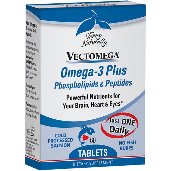 Terry Naturally Vectomega, Omega-3 Plus Phospholipids & Peptides, 60 Tablets, EuroPharma