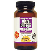 Ultra Omega 3-6-9 Concentrated 90 Softgels, Country Life