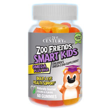 Zoo Friends Smart Kids Omega-3 + DHA, 60 Gummies, 21st Century HealthCare