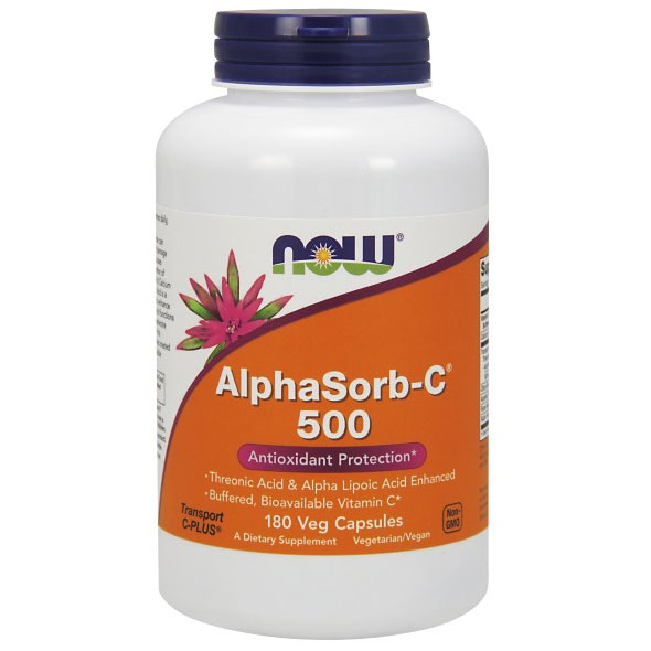 AlphaSorb-C 500 mg, Buffered Bioavailable Vitamin C, 180 Vcaps, NOW Foods