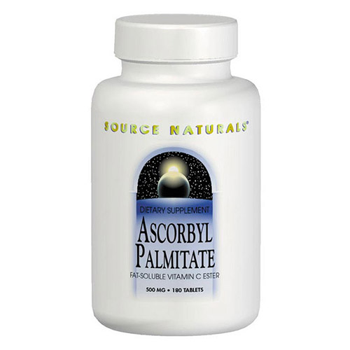 Ascorbyl Palmitate 500mg, Vitamin C Ester, 180 caps from Source Naturals