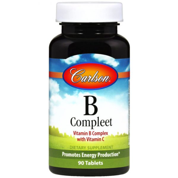 B-Compleet, Vitamin B Complex with Vitamin C, 180 tablets, Carlson Labs