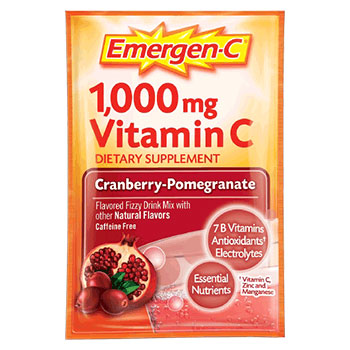 Emergen-C Cranberry Pomegranate Vitamin Drink Mix Powder, 30 Packets, Alacer