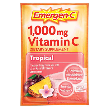 Emergen-C Tropical Fizzy Drink Mix, Vitamin C Powder, 30 Packets, Alacer