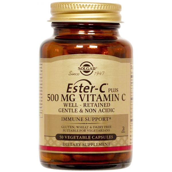 Ester-C Plus 500 mg Vitamin C (Ester-C Ascorbate Complex), 250 Vegetable Capsules, Solgar