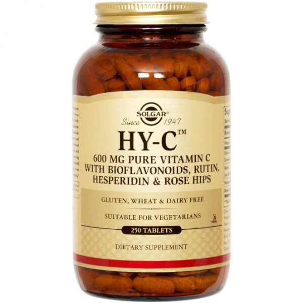 Hy-C (600 mg Vitamin C with 100 mg Bioflavonoids), 250 Tablets, Solgar