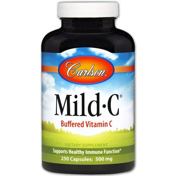 Mild-C, Vitamin C 500 mg, 250 capsules, Carlson Labs