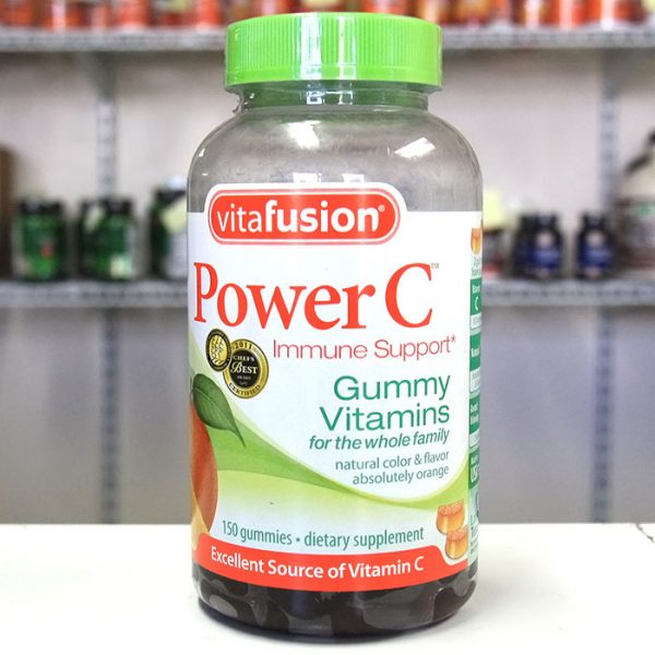 VitaFusion Chewable Power C Adult Gummy Vitamin C, Orange, 150 Gummy Slices