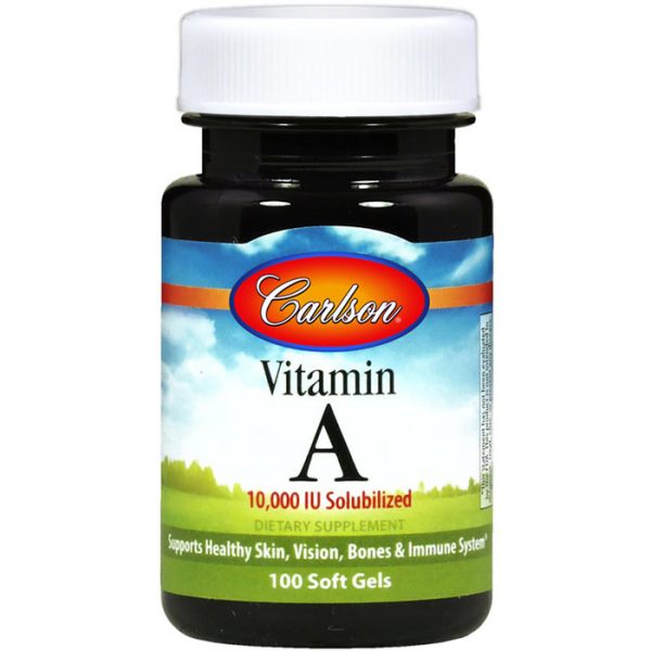 Vitamin A Solubilized 10,000 IU 100 softgels, Carlson Labs