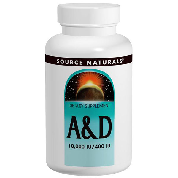 Vitamin A & D 10,000 IU/400 IU, 250 Tablets, Source Naturals