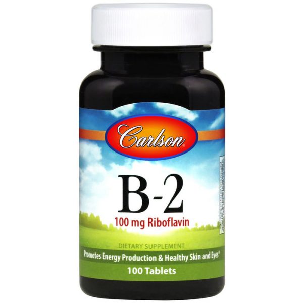 Vitamin B-2, Riboflavin 100 mg, 250 tablets, Carlson Labs