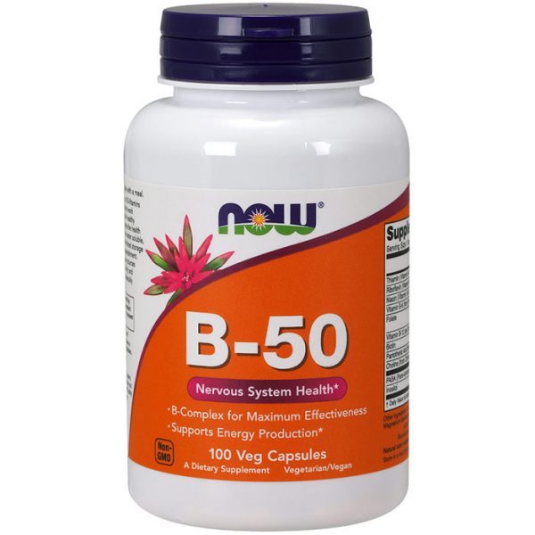 Vitamin B-50, Vitamin B Complex, 100 Veg Capsules, NOW Foods
