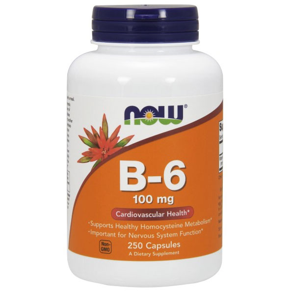 Vitamin B-6 (Vitamin B6) 100mg 250 Caps, NOW Foods