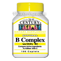 Vitamin B Complex with C 100 Tablets, 21st Century Health Care