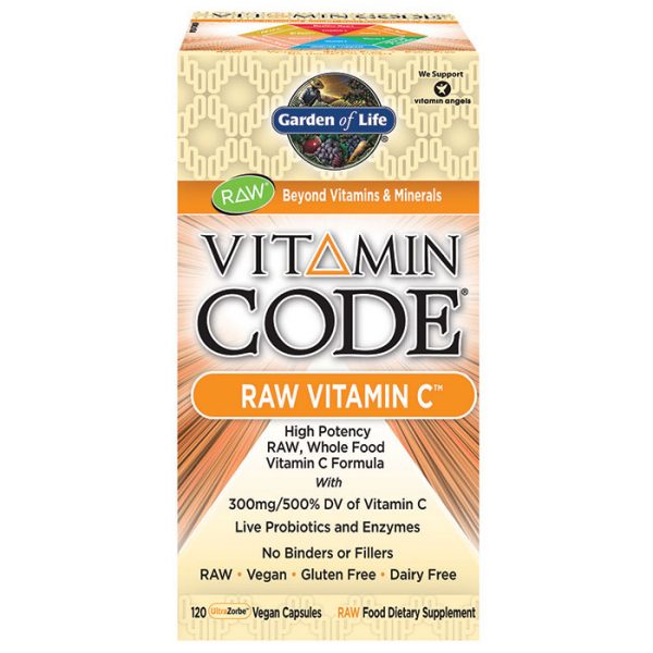 Vitamin Code RAW Vitamin C, 500 mg Whole Food with Bioflavonoids, 120 Vegan Capsules, Garden of Life