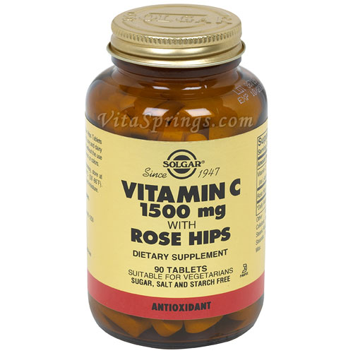 Vitamin C 1500 mg with Rose Hips, 90 Tablets, Solgar