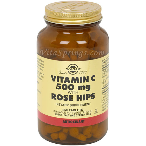 Vitamin C 500 mg with Rose Hips, 250 Tablets, Solgar