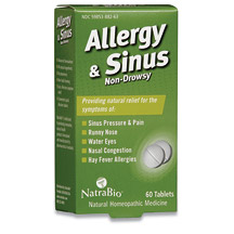 Allergy Sinus 60 tabs, NatraBio (Natra-Bio)