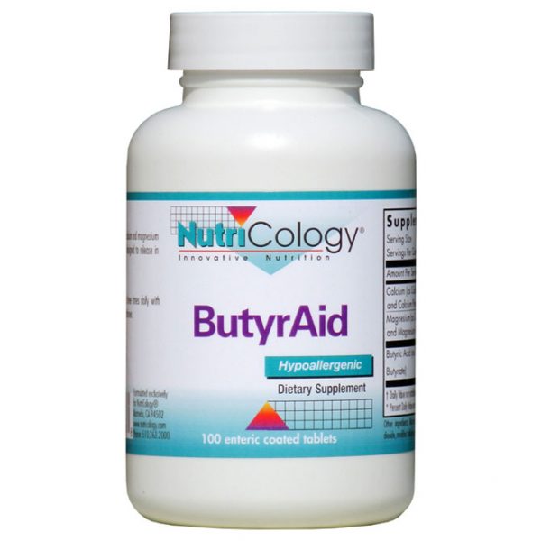 ButyrAid, with Butyric Acid, 100 Tablets, NutriCology