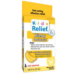 Kids Relief Allergy Oral Liquid, Banana Flavor, 0.85 oz, Homeolab USA
