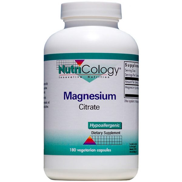 Magnesium Citrate, 180 Vegetarian Capsules, NutriCology