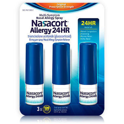 Nasacort 24HR Allergy Relief, 120 Sprays x 3 Bottles
