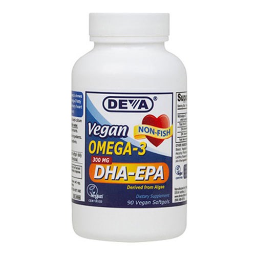 Omega-3 Vegan DHA-EPA High Potency 90 SOFTGELS by Deva Vegan Vitamins