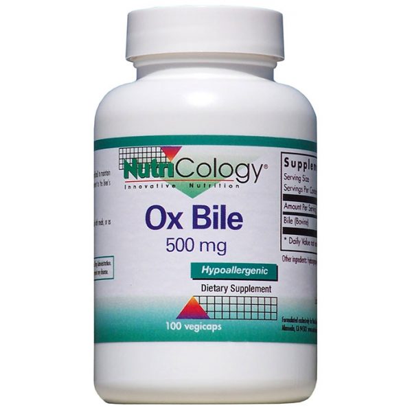 Ox Bile 500mg 100 caps from NutriCology