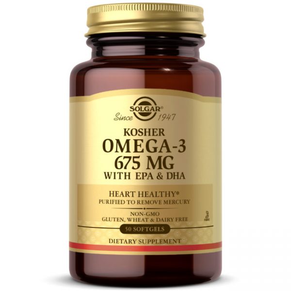 Kosher Omega-3 675 mg with EPA & DHA, 50 Softgels, Solgar