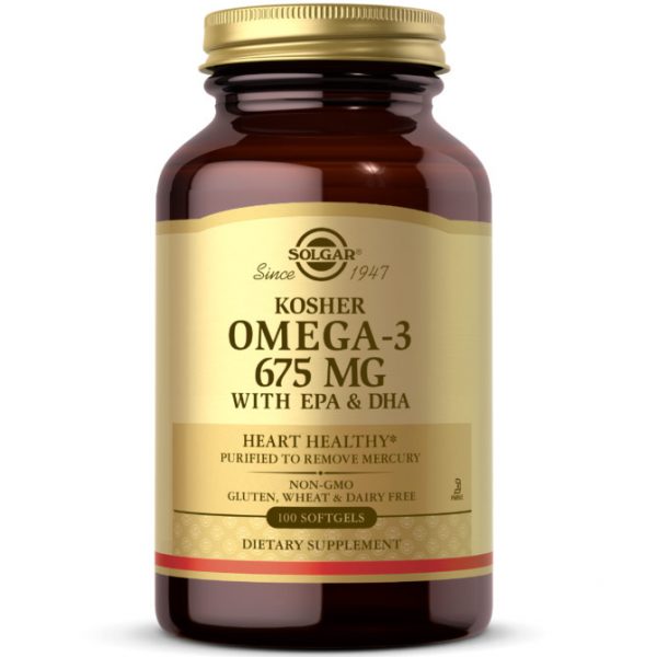Kosher Omega-3 675 mg with EPA & DHA, Worth Measurement, 100 Softgels, Solgar