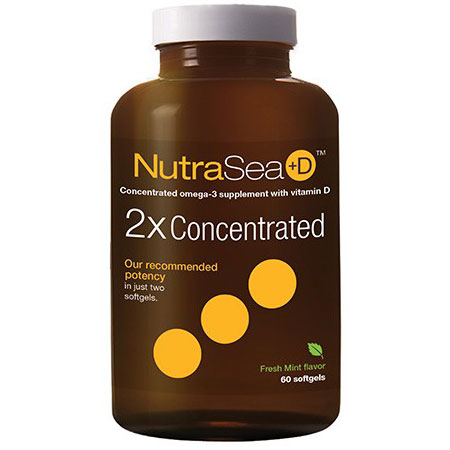 NutraSea +D, 2X Concentrated Omega-3 Plus D3, Recent Mint, 60 Softgels, Ascenta