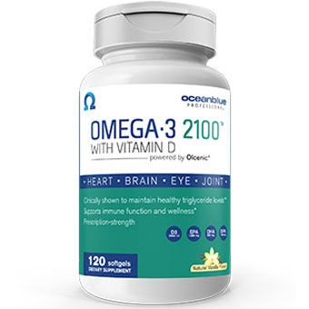 Omega-3 2100 with Vitamin D3, Worth Measurement, 120 Softgels, Ocean Blue